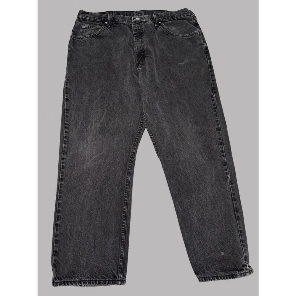 Wrangler Authentic Jeans Mens Black Straight Leg Denim Pants Size 40x30 Cotton